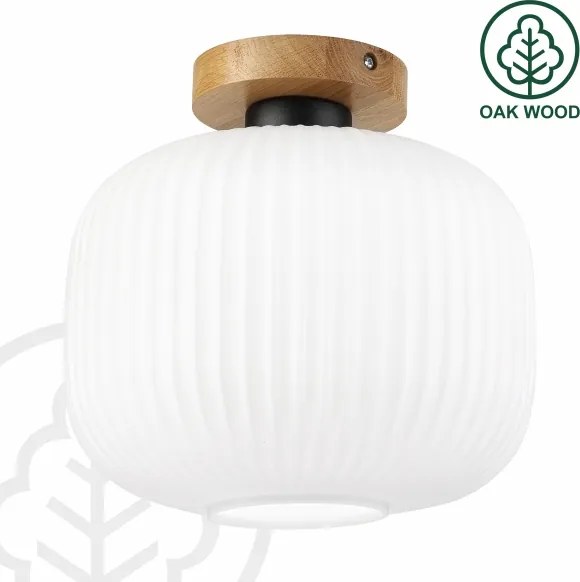 Mennyezeti lámpa HARMA WOOD 1xE27/15W/230V tölgy/fehér átm. 25 cm