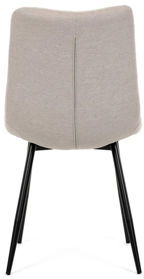 Scaun de sufragerie, material cappuccino, picioare din metal negru