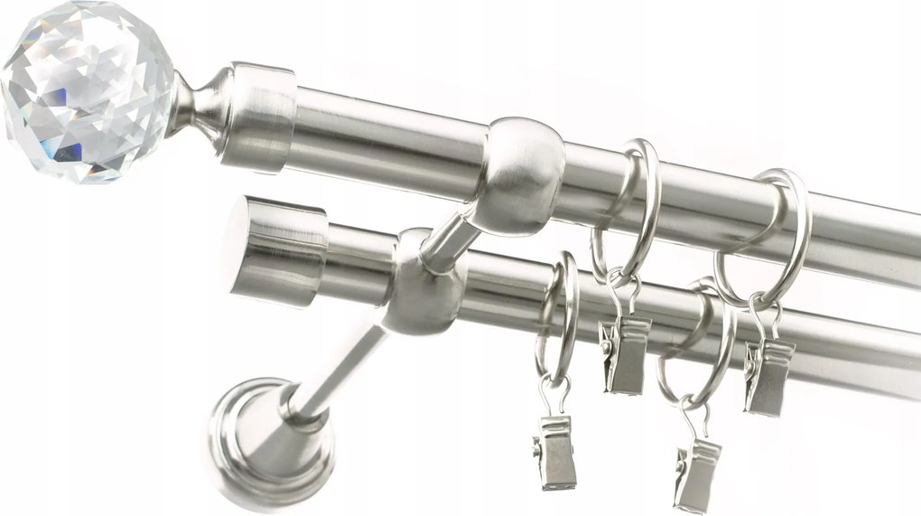 Függönykarnis Crystal Fém Dupla 19+19mm 100 cm