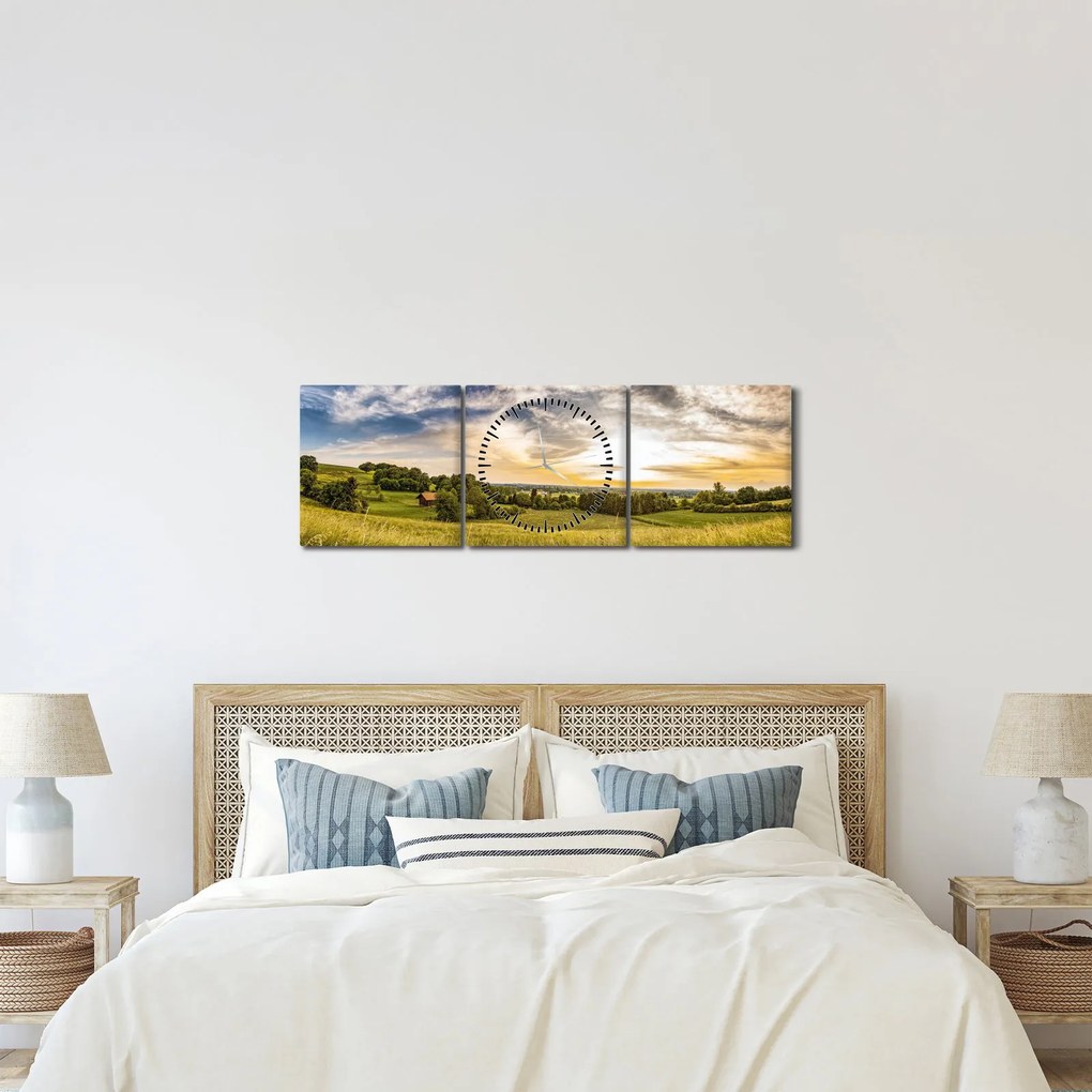 Tájkép (órával) (90x30 cm)