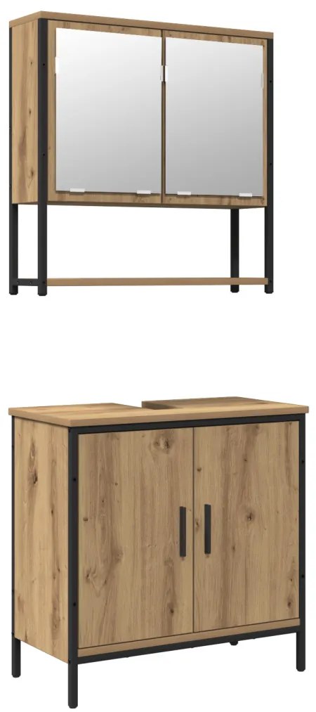 2 darabos fürdőszobabútor szett artisan tölgy falemez