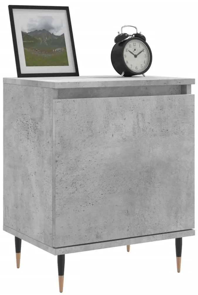 2 db betonszürke szerelt fa éjjeliszekrény 40x30x50 cm