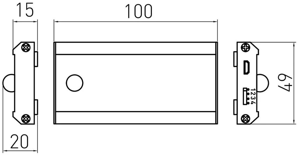 LED Lámpatest, COMA, semleges fehér, 100*49mm, tölthető, 50lm, 1W, érintés mentes kapcsolóval