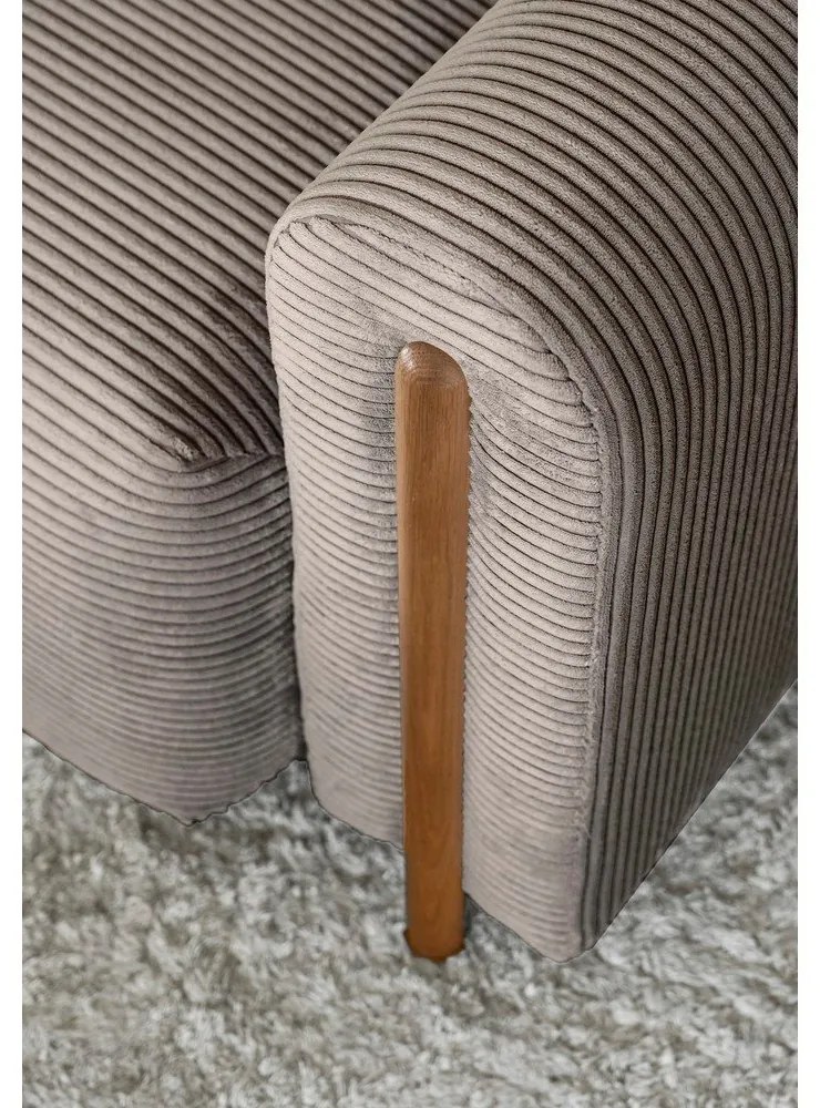 Világosbarna kordbársony kinyitható-tárolóhelyes kanapé 244 cm Arcadova – ELTAP