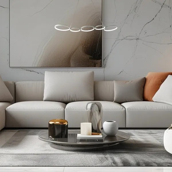 LED Csillár zsinóron OLYMPIA 5xLED/10W/230V szürke