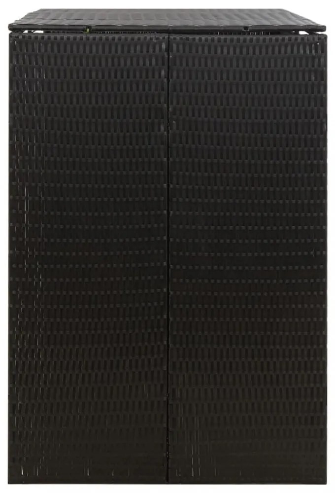 fekete polyrattan dupla kerekeskuka tárolófészer 140x80x117 cm