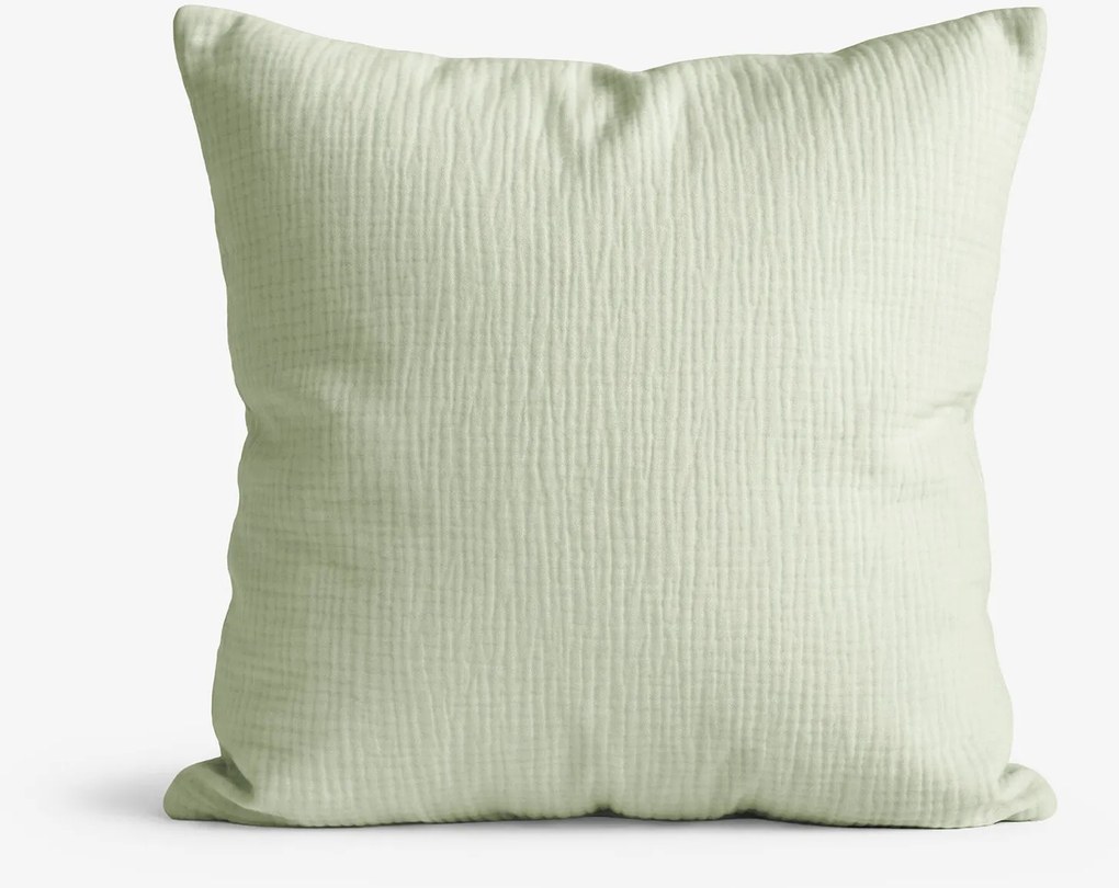 Goldea muszlin párnahuzat - világos zsályaszínű 40 x 40 cm