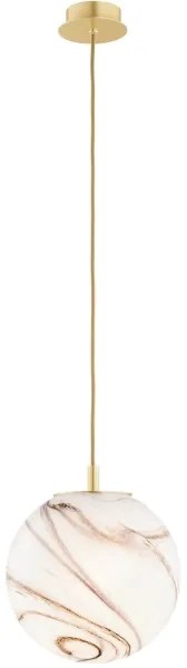 Argon 8447 - Csillár zsinóron ALMIROS 1xE27/15W/230V átm. 25 cm alabástrom arany