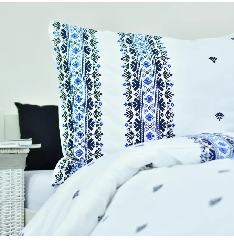 EMI Dorota kék ágyneműhuzat, A standard egyszemélyes ágy szett tartalma: 1x 140x200 + 1x 70x90