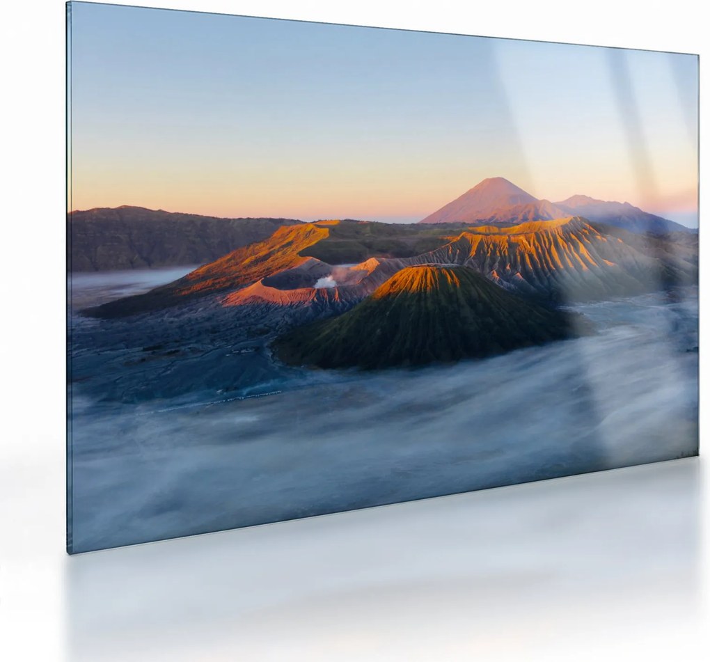 Kép a Bromo-hegyről Indonéziában (üvegen) (70x50 cm)