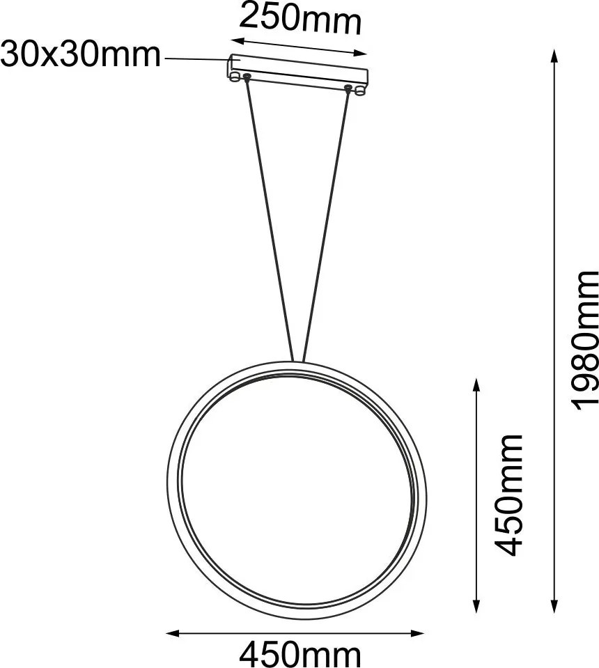 ANTIGO 5074 IKUNA Modern Led Függesztett Lámpa Fekete LED IP20
