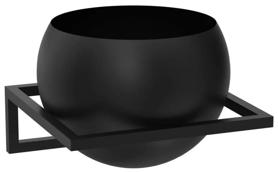 Fali virágtartó 27x29 cm fekete