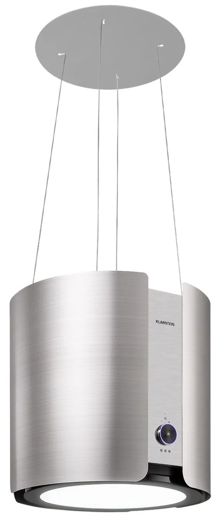 Klarstein Skyfall, sziget páraelszívó, Ø 45 cm, légkeringetés, 402 m³/ó, LED, nemesacél, ezüst