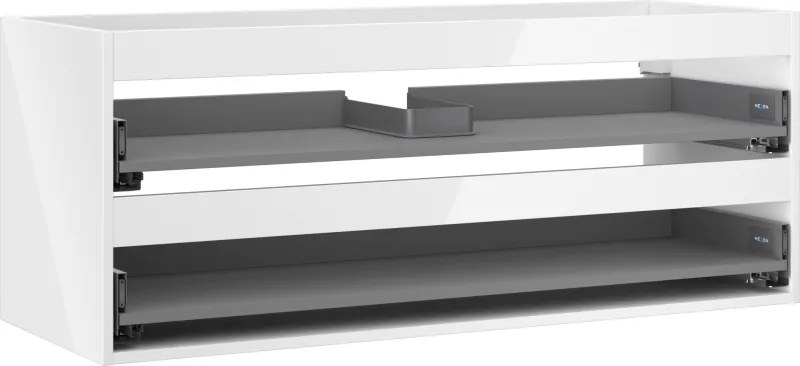 Mexen Box-A Mosdó alatti szekrény korpus, 120 cm, 2 fiók, fényes fehér - 91AX0-1200-470-2-00