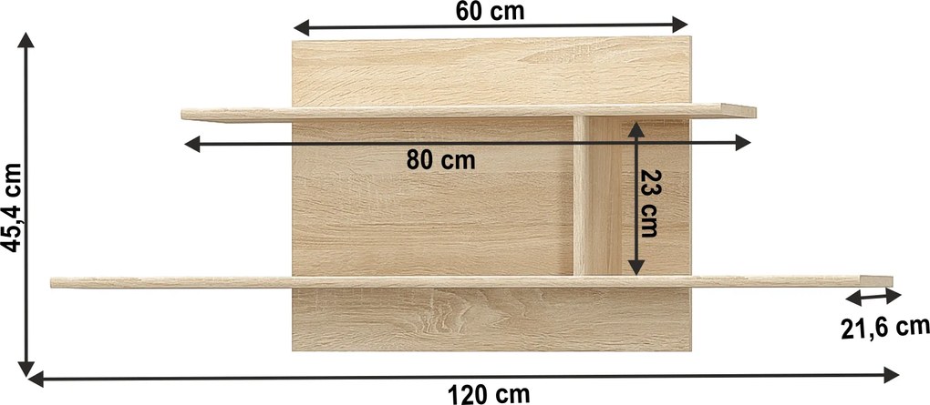 Falipolc, tölgy sonoma, TEYO