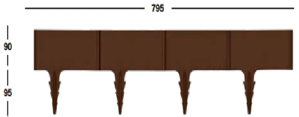 ARTPLAST Mesterséges szegélykő - kerítés BORDURE 795x185mm - barna