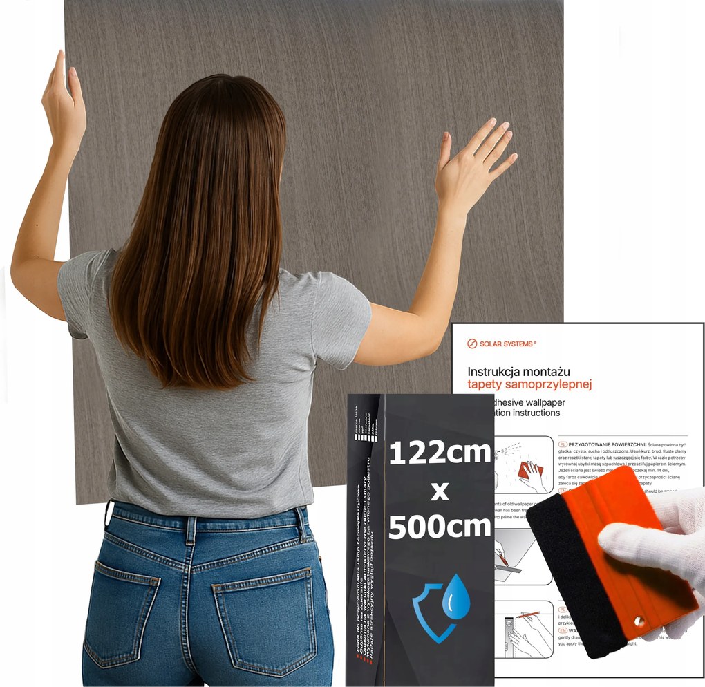 Öntapadós tapéta Vízálló Konyha Fal Bútor Sötét Bükk