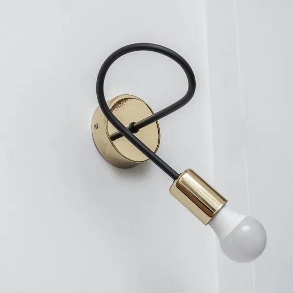 OXFORD fali lámpa 1x E27/15W/230V, arany/fekete