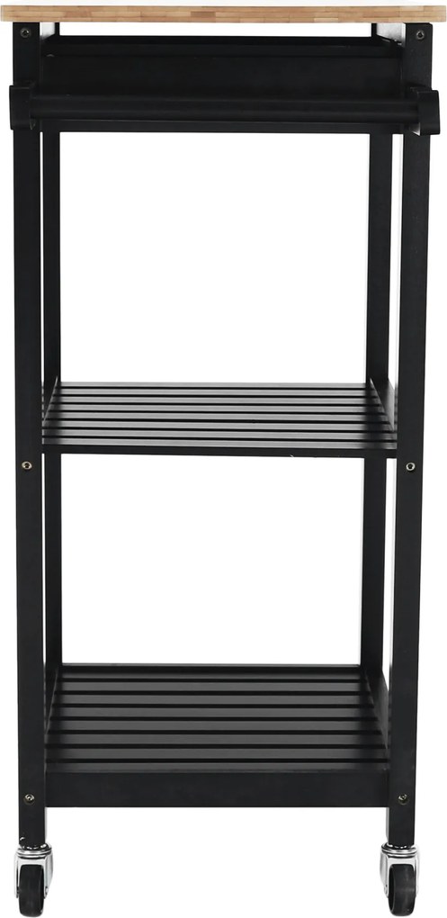 Tálalókocsi, természetes/fekete, ARETE