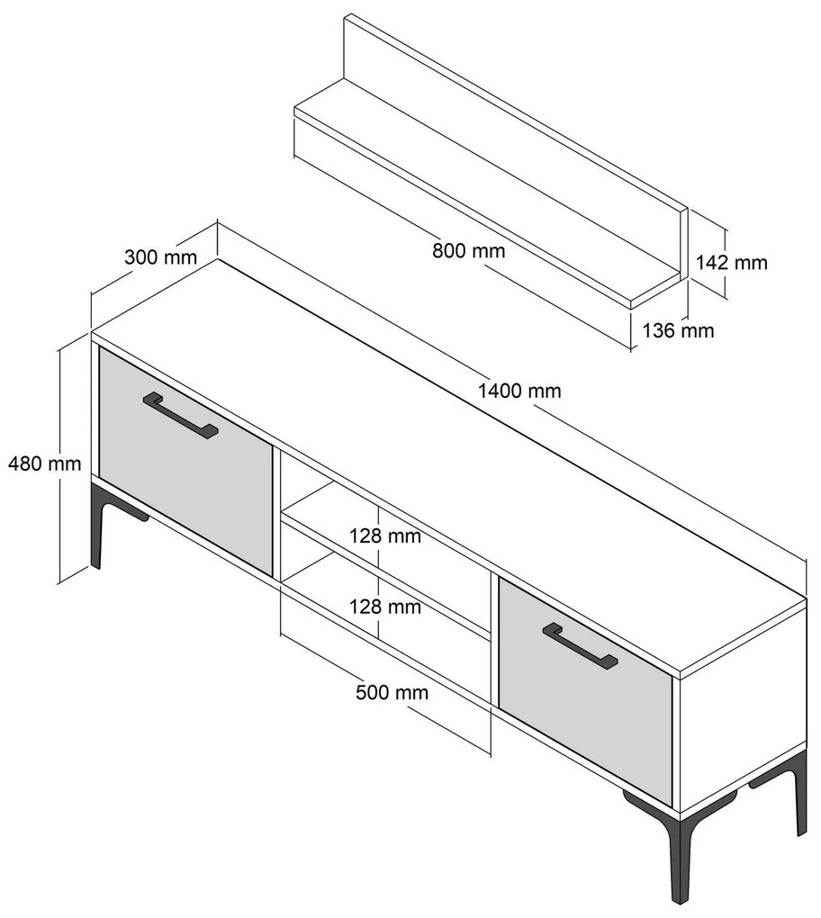 Nappali fal Ragnarock (fehér). Akció -26%. 1088293