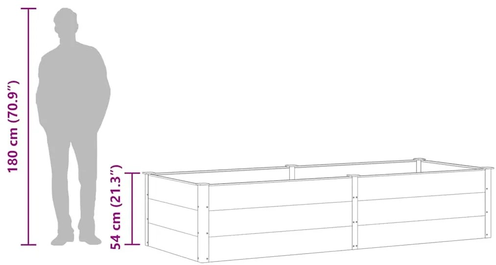 szürke WPC kerti magaságyás 250 x 100 x 54 cm
