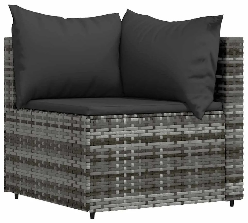 4 részes szürke polyrattan kerti ülőgarnitúra párnákkal