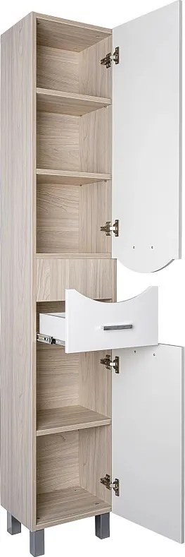 TMP ZX - SONOMA- fürdőszobai ÁLLÓSZEKRÉNY polcos - JOBBOS - 190 x 35 cm