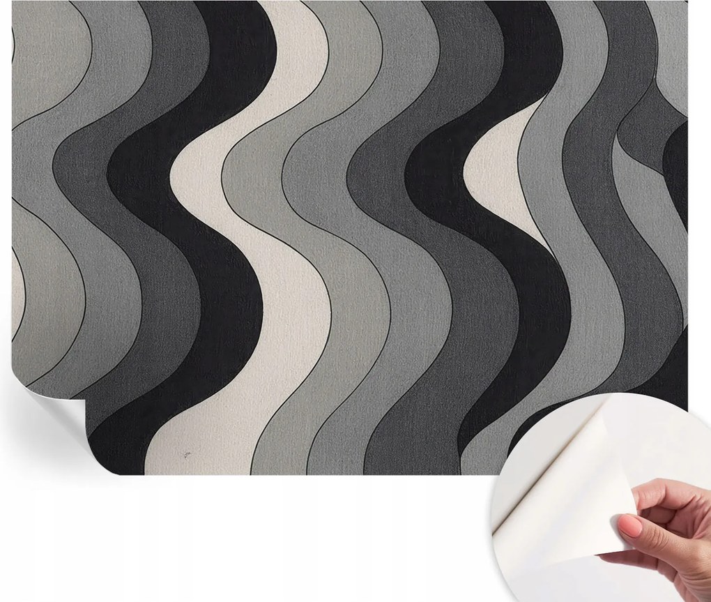 Fotótapéta Dekoratív Fali Tapéta Képek Szürke hullámok 312x219