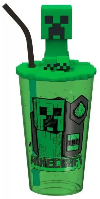 Minecraft Green műanyag 3D szívószálas pohár 443 ml