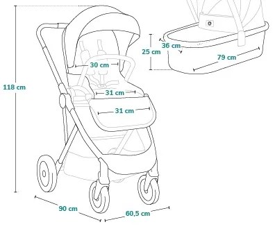 Lionelo - AMBER PLUS 2 az 1-ben kombinált babakocsi, homokbézs