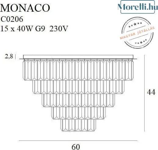 Mennyezeti Lámpa Arany MONACO MAXLIGHT C0206