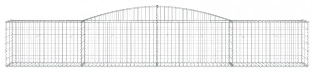 vidaXL 10 db íves horganyzott vas gabion kosár 400x50x60/80 cm