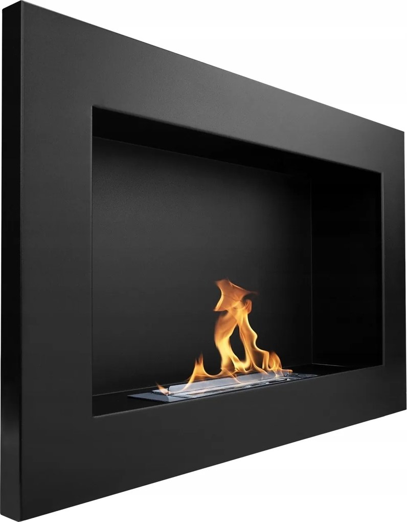 Függő biokandalló 65x40x12 cm Állítható láng Fekete strukturált matt