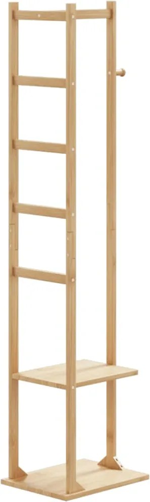 vidaXL kabátállvány kampókkal és polcokkal 38,5x30x156 cm bambusz