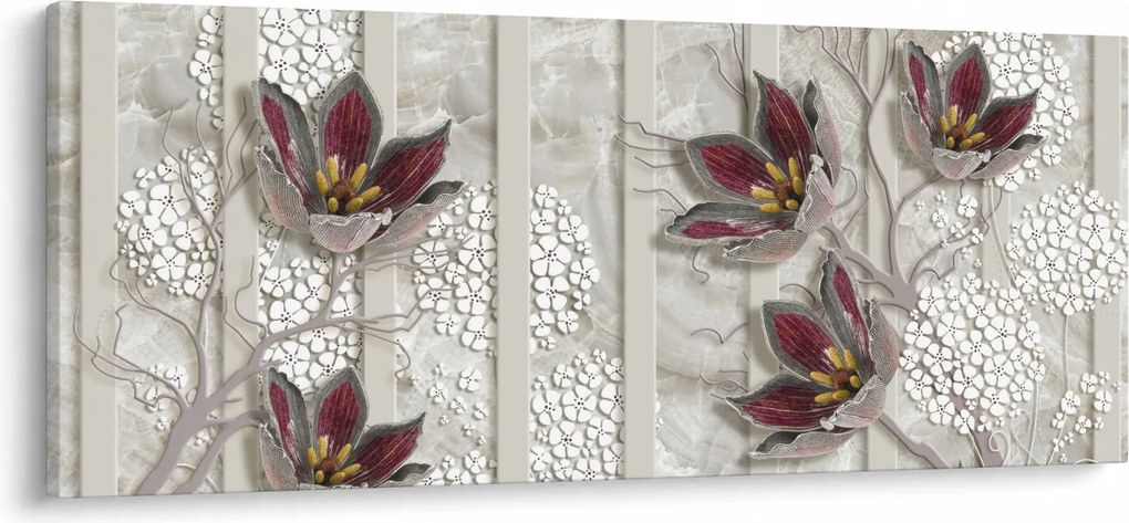 Kép - Dekoratív virágok (120x50 cm)