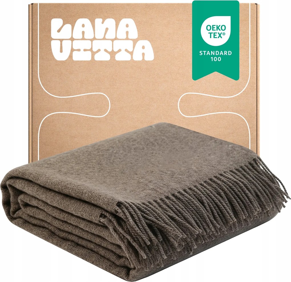 Meleg gyapjú takaró "Melanz" 100% Új-zélandi gyapjú Bézs 140х200 cm