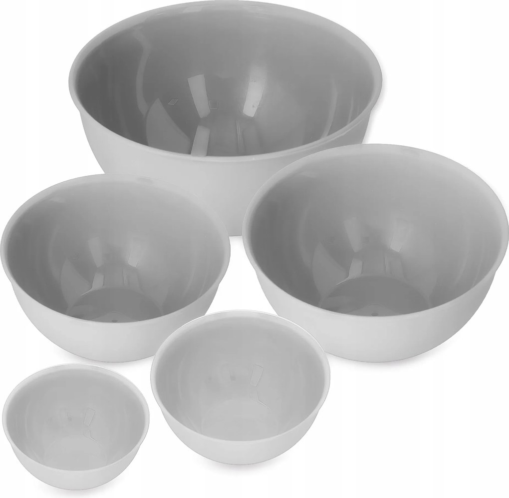 5x Műanyag Tál Gyümölcs Tál Saláta Grill Konyha Kerek Szett Jg