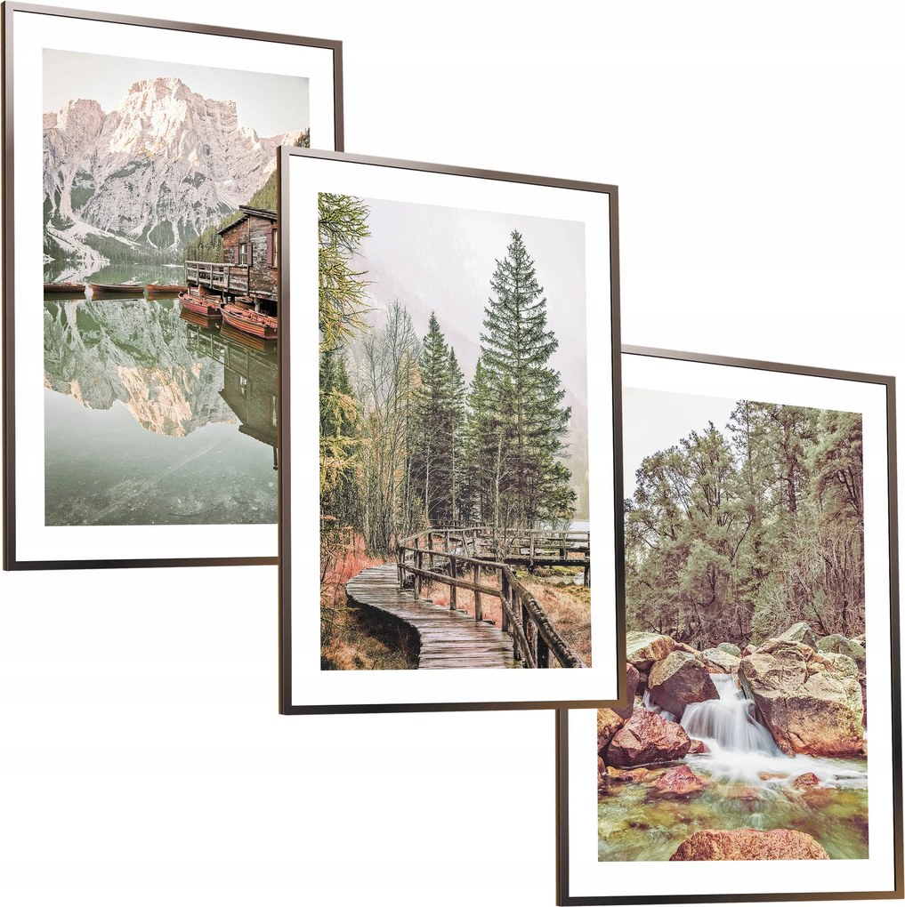 50x40 Képkeret Szett Poszter Keret Hegyek Erdő Kilátás Természet Boho
