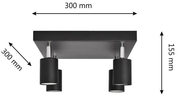 LED Spotlámpa TUNE 4xGU10/4,8W/230V fekete