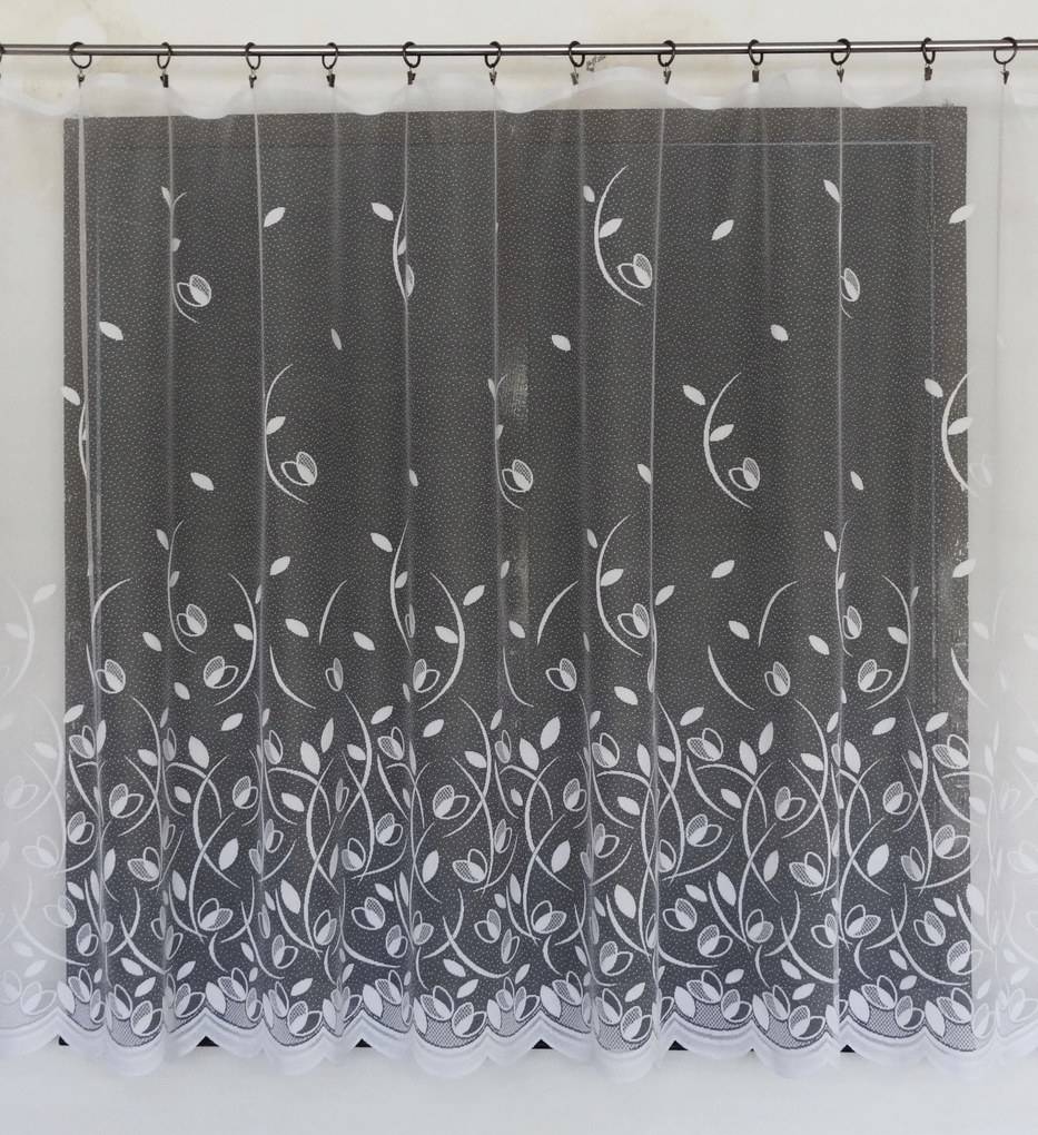 Mg Függöny jacquard 79/100 Fehér 390X150cm kész K szalaggal