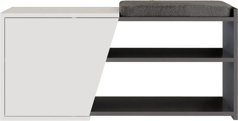 Fiona Bench - Anthracite, White