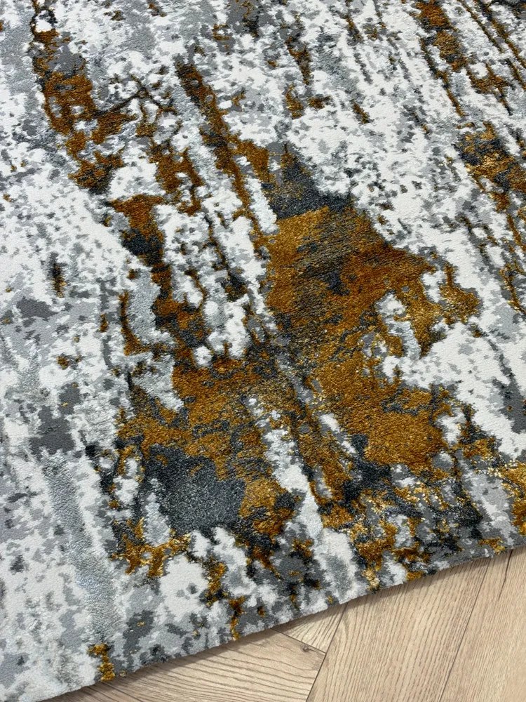 Sunset szürke-arany design szőnyeg 60x220