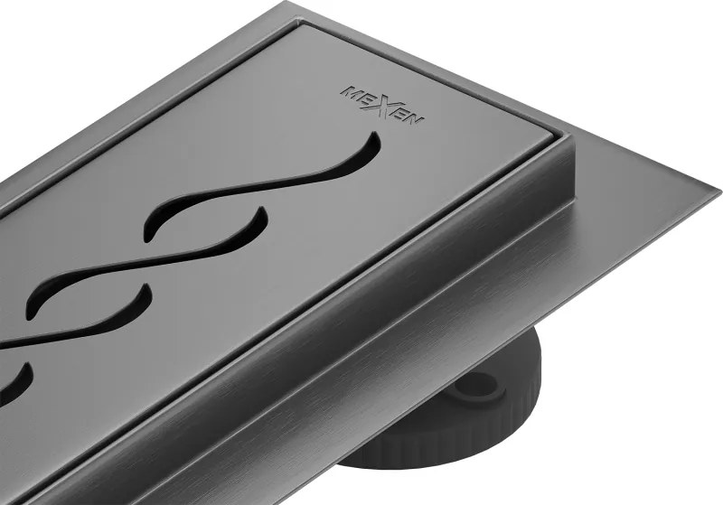 Mexen Flat 360° M18 forgatható lineáris lefolyó 90 cm, gun gray kefélt - 1E23090-40