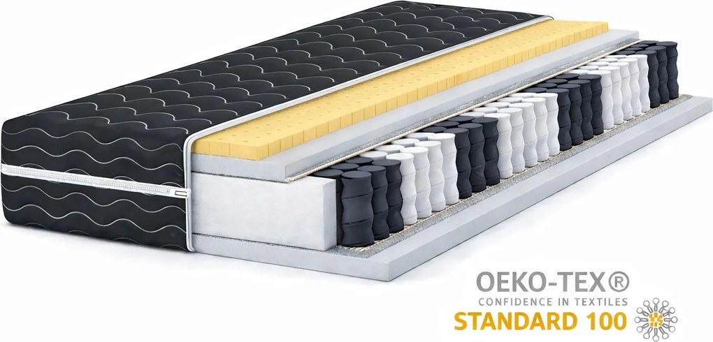 Zsebes matrac Latex 70x185 Fekete pocket 20 cm rugós latex