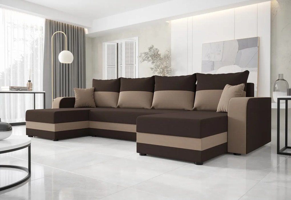 WELTA ágyázható U alakú ülőgarnitúra 306x85x139, mikrofázis 27/31