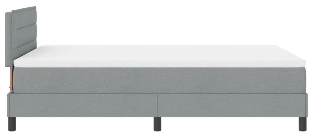 Box Spring Ágy Matraccal és LED Fénnyel Szürke 120x200 cm Szövet