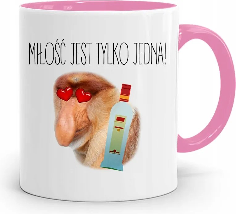 Bögre Rózsaszín Hordozó Janusz Szerelem Csak Egy Van, fényképes nyomtatással