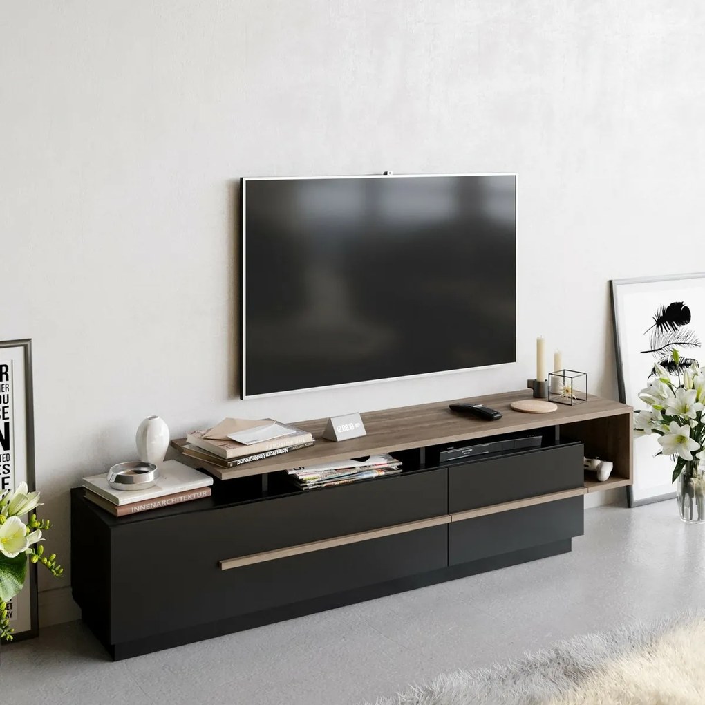 Pia Black and Walnut TV-asztal