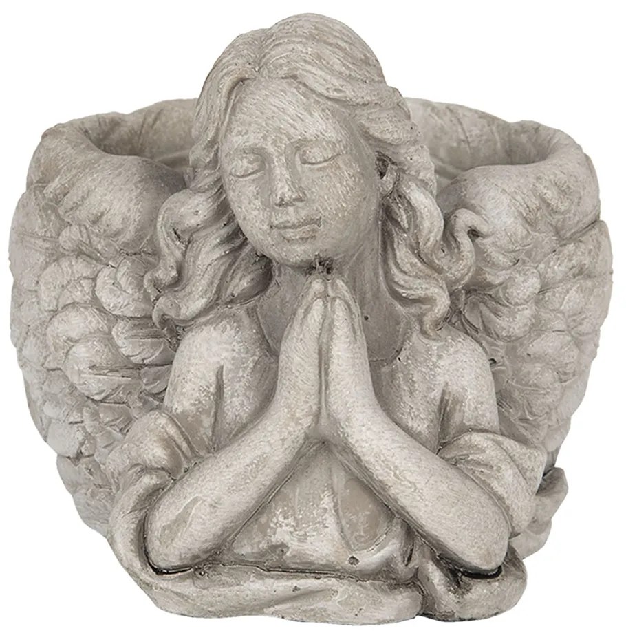 Beltéri kerámia virágcserép kaspó Angel Szürke 16x13x12 cm