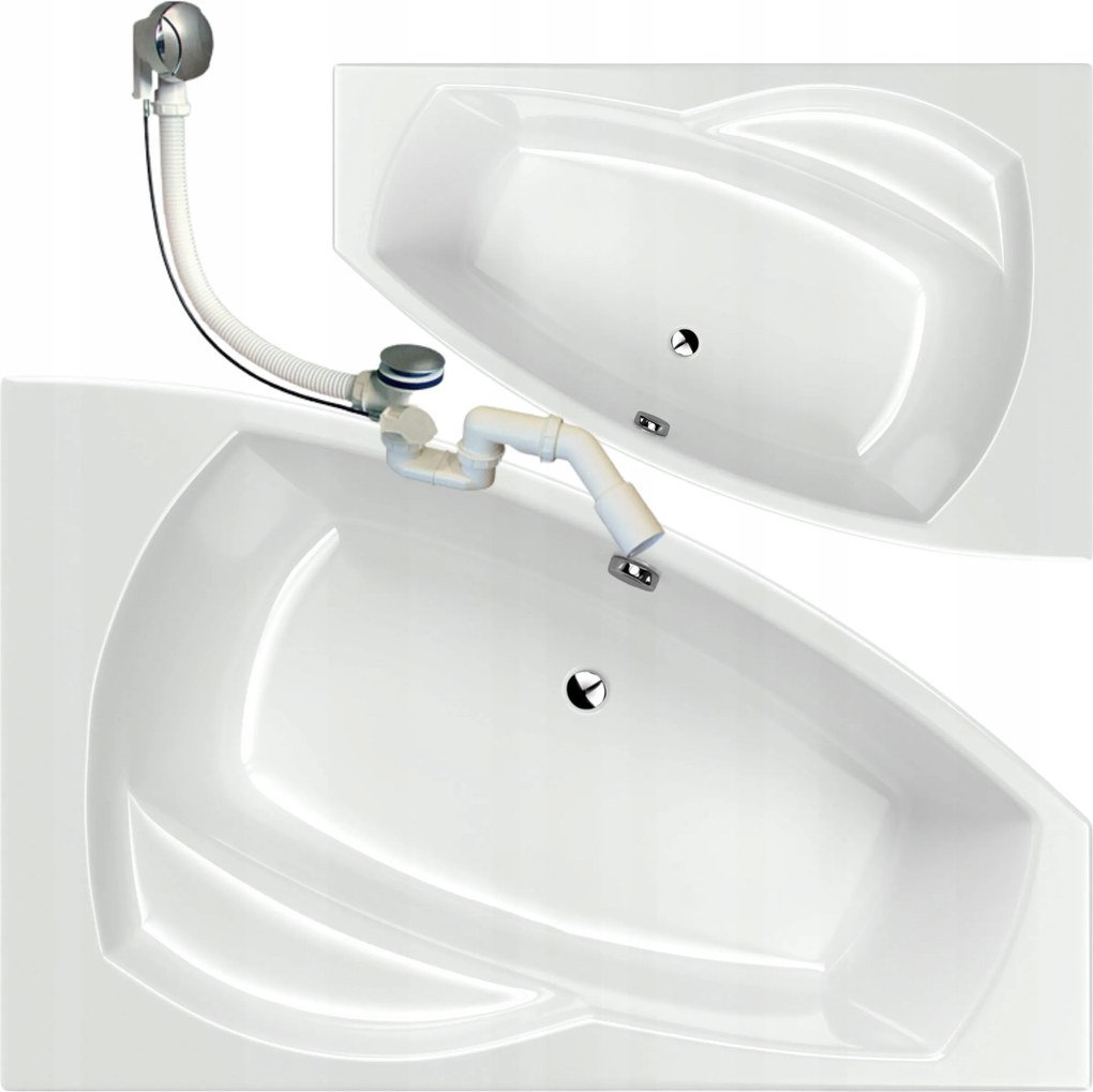 Sarokkád Ülőfelülettel Szifonnal Jobbos Aszimmetrikus Laminart 150X100